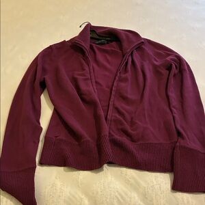 French Connection Deep plum Burgundy Cardigan zip poly